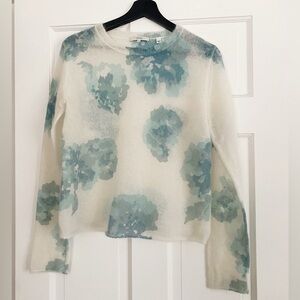 Vince Printed Cream Mohair Sweater